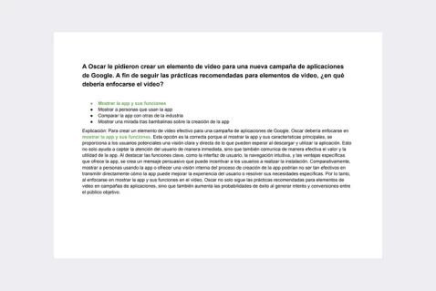 vista previa del archivo de respuestas - Respuestas al Examen de Certificación de Publicidad en Apps de Google Ads